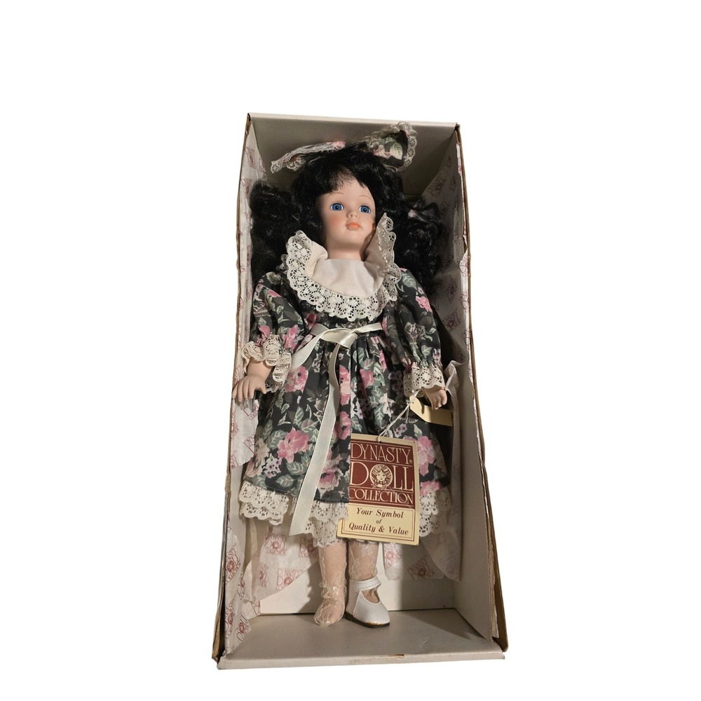 Dynasty Doll Collection Kelly Porcelain Doll Floral Dress D 345.60 Cardinal Inc